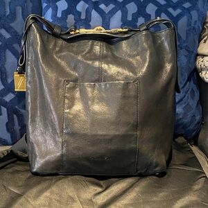 Rachel Zoe LEATHER Hobo bag with unique mirror